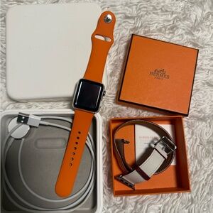 Hermes Orange and Silver Women's Watch